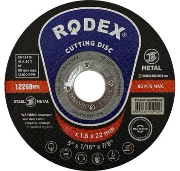 Диск отрезной по металлу 150x22х1.6 мм, Rodex DO-02