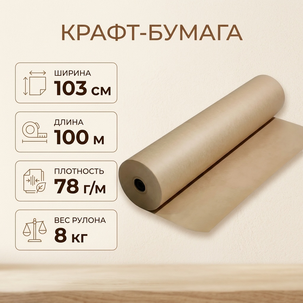 Крафт-бумага 661489 крафт-бумага 10000 см 1 шт