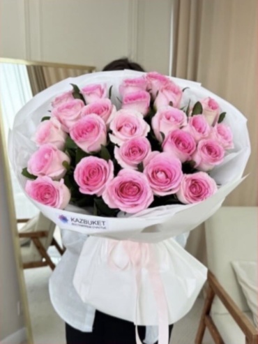101 Rose букет с открыткой роза 25 шт 50 см