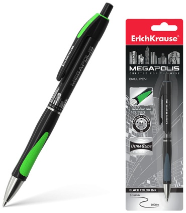 Ручка шариковая Erich Krause MEGAPOLIS Matic&Grip 1 шт, 0.7 мм, цвет чернил черный