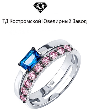 Кольцо ТД Костромской Ювелирный Завод 2000843940 размер 17.5 вес 3.96 г золото, топаз, кристалл