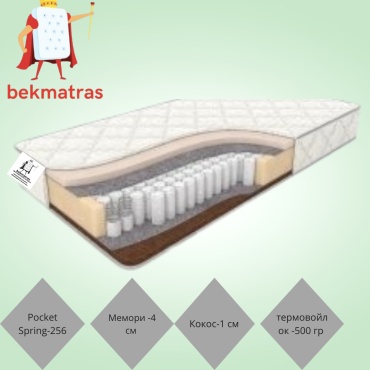 Детский матрас bekmatras НПБ Зима лето мемори 15 90x160x15 см, с независимыми пружинами, жаккард, вискоза