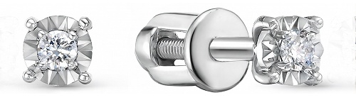 Серьги Vesna Jewelry vesna-evve-42053 вес 1.08 г золото, бриллиант