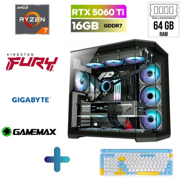 SEGURO COMP R7 7800X3D / RTX 5060 Ti 16 Гб / 64 Гб / SSD 2000 Гб / Win 11