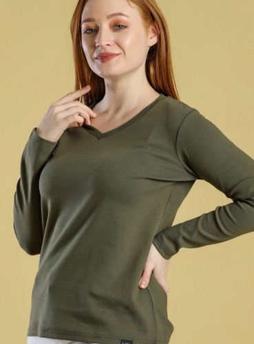 Лонгслив Zhanat Moda однотонный темно-зеленый