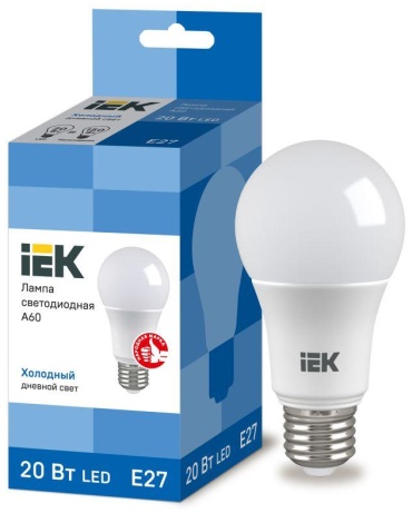 IEK 20W E27, светодиодная, холодный белый