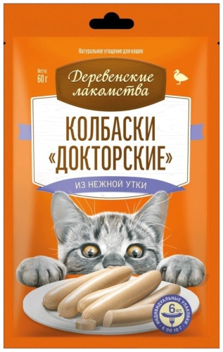 Деревенские лакомства колбаска утка 60 г 1 шт