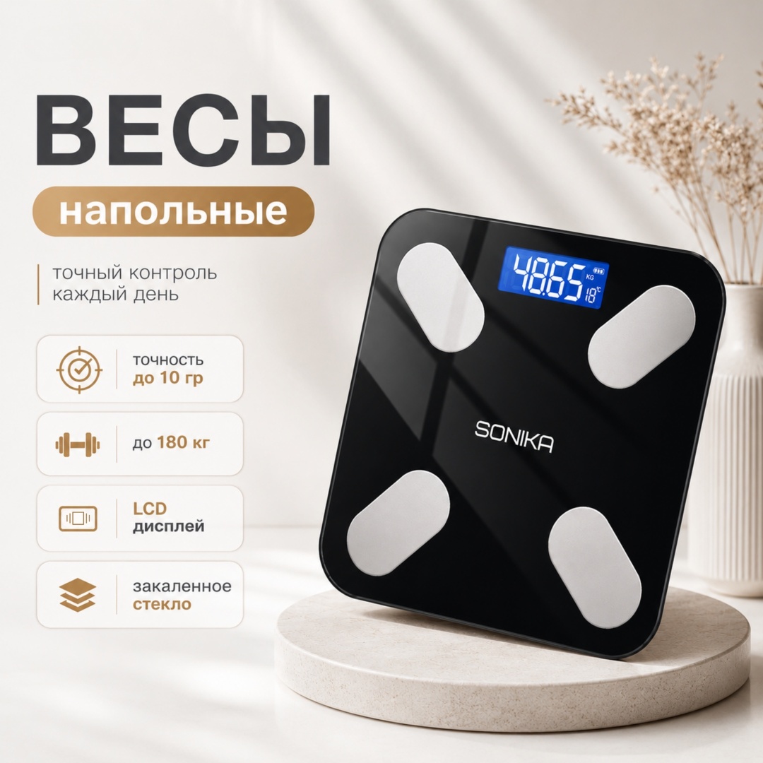 Напольные весы SONIKA электронные X1 до 180 кг