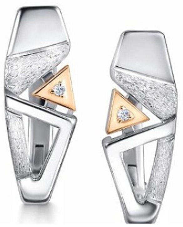 Серьги АЛЬКОР 02-4338/000Б-00 вес 3.28 г серебро, золото, бриллиант