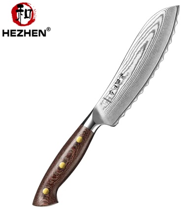Нож для томатов HezHen X02M-FQ, лезвие: дамасская сталь 1 шт