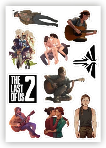Стикерпак "The Last Of Us 2" виниловые наклейки из игры The Last Of Us 2 с героями для любой поверхности