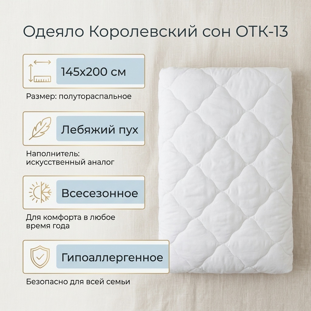 Одеяло Королевский сон OTK-13 145x200 всесезонное