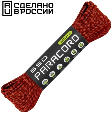 CORD Паракорд 550 CORD nylon 30м RUS (neon orange snake) оранжевый 30 м