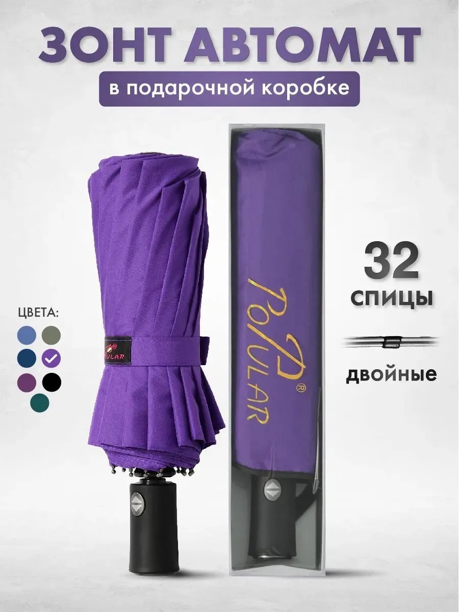 Складной зонт полуавтомат фиолетовый