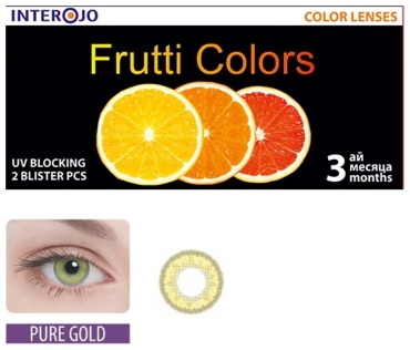 Контактные линзы Interojo Frutti Colors Glamorus Pure Gold -2.50 кривизна 8.6 на три месяца 2 шт