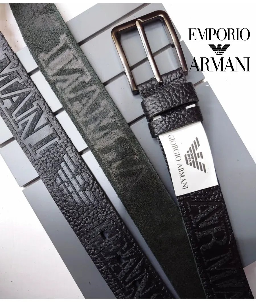 Ремень ARMANI натуральная кожа 130 см черный