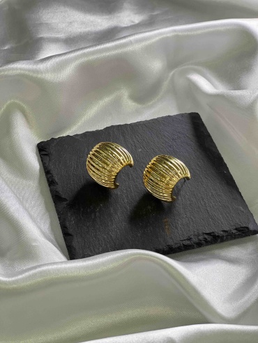 Серьги 18 КАРАТ титан, без вставок