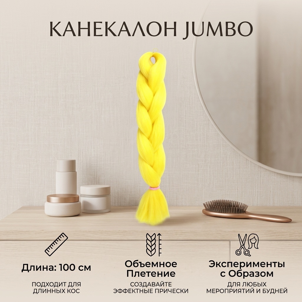 JUMBO канекалон жёлтый женский