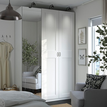 Распашной шкаф IKEA PAX KAMMARTORP GRIMO, 150x236х60 см, белый