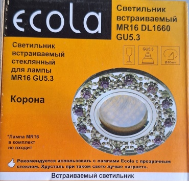 Встраиваемый светильник Ecola GU5.3 8 Вт 220 - 240 В  MR16 DL1660
