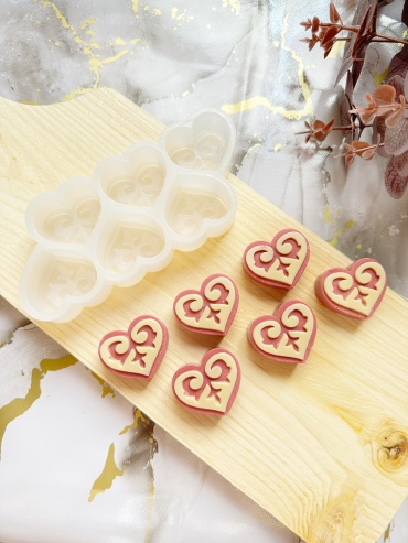 Diart Molds Diart Molds Молд сердечки с орнаментом пищевой силикон