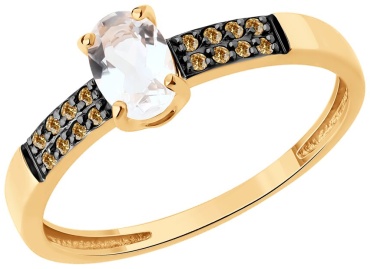 Diamant RIN-DI-585-563874-17 размер 17 вес 1.38 г золото, горный хрусталь