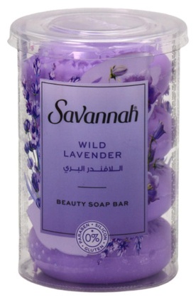 Кусковое мыло туалетное SAVANNAH Beauty Soap Лаванда 4 шт