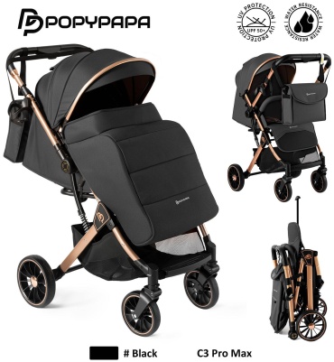 Коляска прогулочная 30443599_C3 Pro Max black, черный