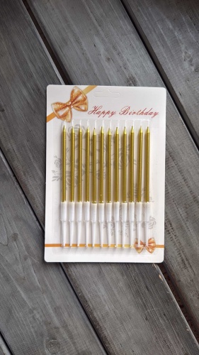 Свеча Happy birthday цилиндр, 12 шт 13 см