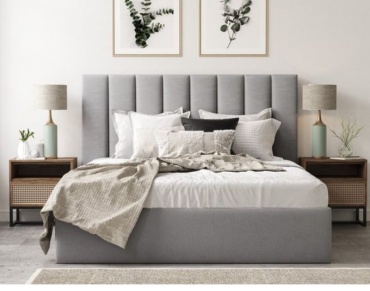 Кровать NC comfort Coco двуспальная, 160x200 см (с матрасом, подъёмный механизм) серый