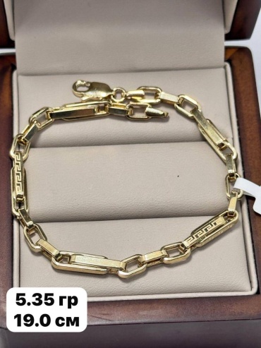 DARI GOLD 09998 длина 19 см, вес 5.35 г золото, плетение якорное