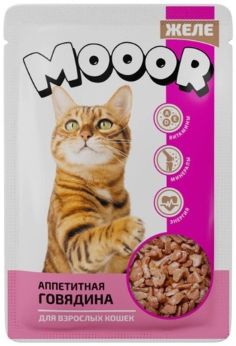 MOOOR кусочки в желе говядина 75 г 20 шт