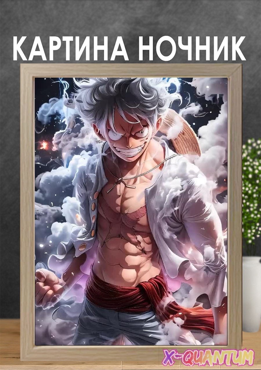 Quantum декоративный светильник настольный Ночник по аниме One Piece Monkey D. Luffy, теплый белый, холодный белый, синий