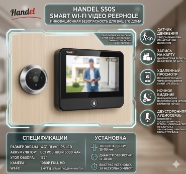 Handel видеоглазок S50S черный