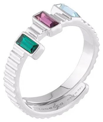 Кольцо Rebecca BJUABM06 размер регулируемый бронза, кристаллы Swarovski, серебристый