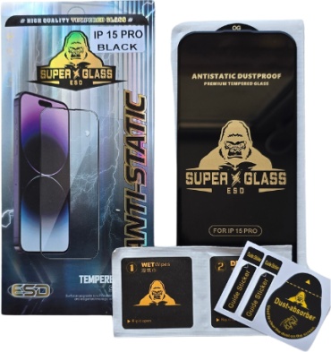 Стекло GLASS для Apple iPhone 15 Pro черный