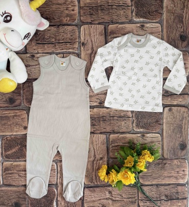 Комплект Munka Kids белый, бежевый