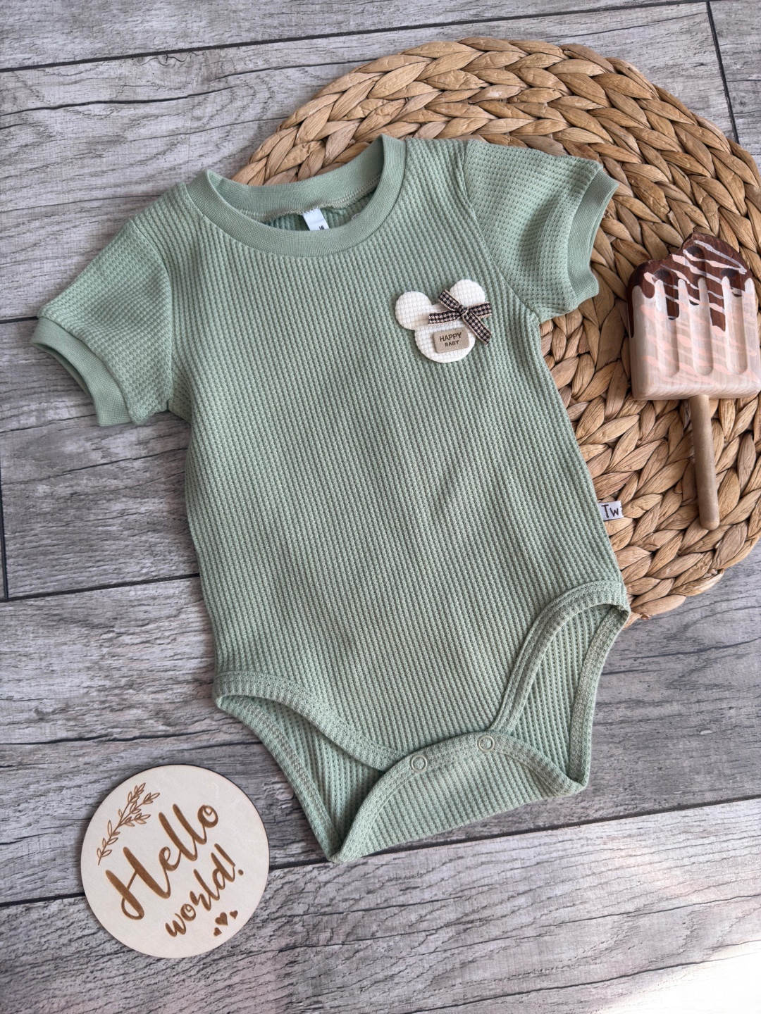 Боди Twins Textile оливковый