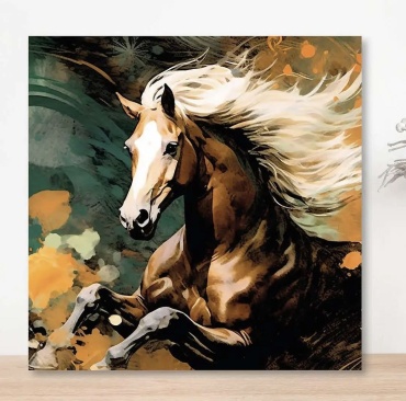 Araystudio.kz картина с лошадью для интерьера «Легкость» 60x60 см
