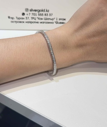 Ipekyolu Jewellery 793lz теннис 16,5 и 17 размер длина 17 см, вес 8 г серебро, плетение теннис