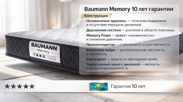 Матрас Baumann MEMORY PRO, 80x200x28 см