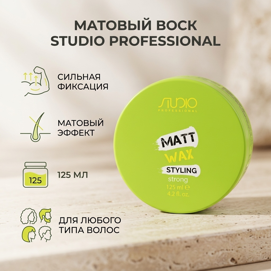 STUDIO PROFESSIONAL Matt Styling гель-воск сильная фиксация 125 мл