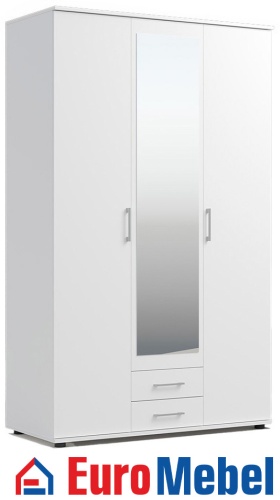 Распашной шкаф Euromebel Идрис, 119.6x197.2х53.5 см, белый
