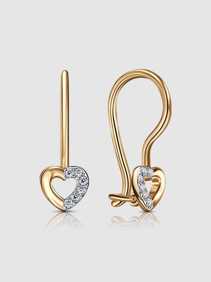 Серьги Lucente EAR-LU-585-807173 вес 0.903 г золото, фианит