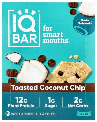 IQBAR батончик toasted coconut chip 12 шт