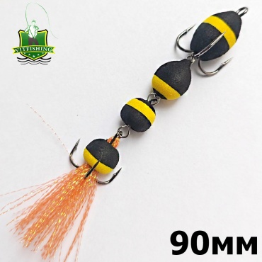 Мягкая приманка VitFishing Мандула Vit-0009-04 90мм 1 шт 90 мм черный, желтый