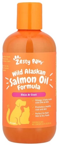 Zesty Paws Формула с маслом дикого аляскинского лосося добавка в корм для кошек и собак 251 мл