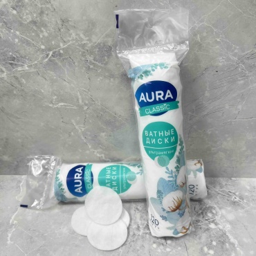 Ватные диски AURA 120 шт