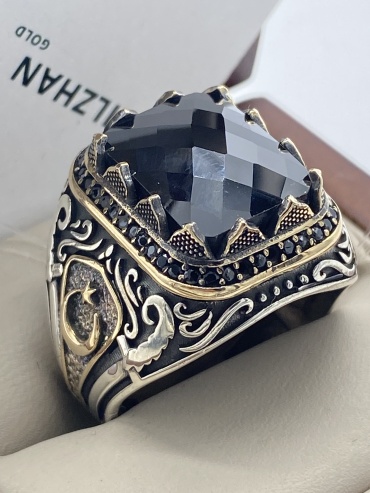 ADILZHAN GOLD khan02916 размер 22.5 вес 21.57 г серебро, оникс