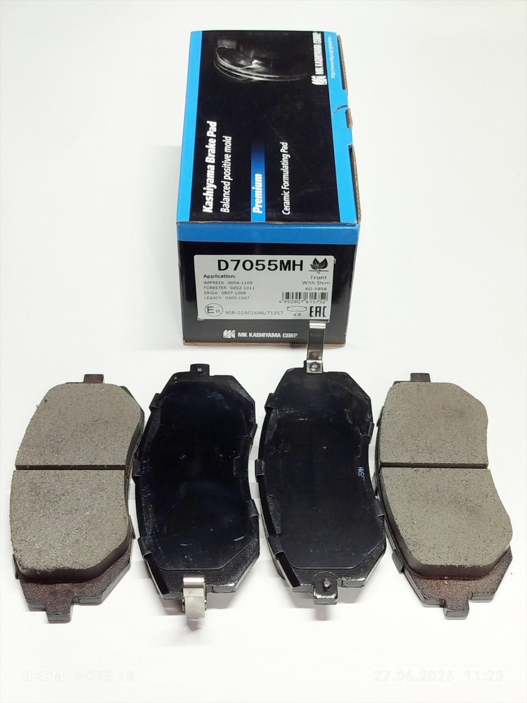 Колодки KASHIYAMA передние D7055MH